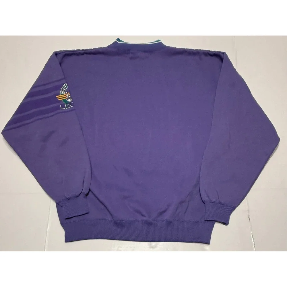 Vintage 1989 I.O.U. Worldwide Legend‎ Sweatshirt Purple Graphic Mock Neck